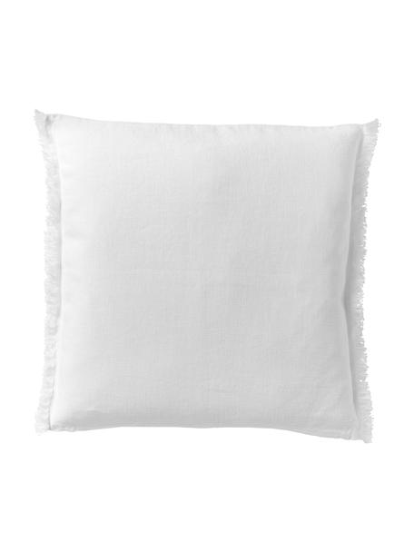 Linnen kussenhoes Luana met franjes, 100% linnen

Linnen voelt van nature nogal ruw aan en heeft een natuurlijke kreukellook.
De hoge scheursterkte maakt linnen slijtvast en duurzaam., Crèmewit, B 50 x L 50 cm