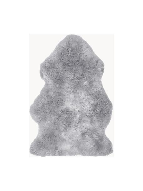 Peau de mouton lisse Oslo, Gris clair, larg. 60 x long. 90 cm