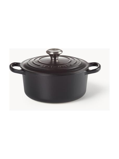 Cocotte ronde en fonte émaillée Signature Collection, Fonte, émaillée, Noir, Ø 20 x haut. 12 cm, 2,4 L