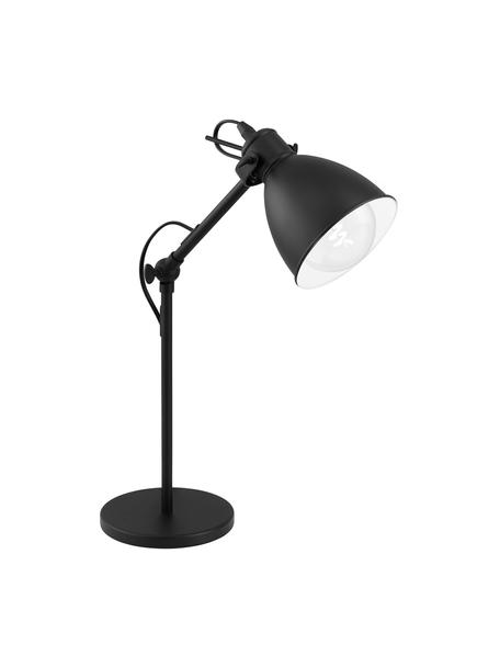 Bureaulamp Ethan in industrieel design, Lampenkap: gepoedercoat metaal, Lampvoet: gepoedercoat metaal, Zwart, Ø 15 x H 43 cm
