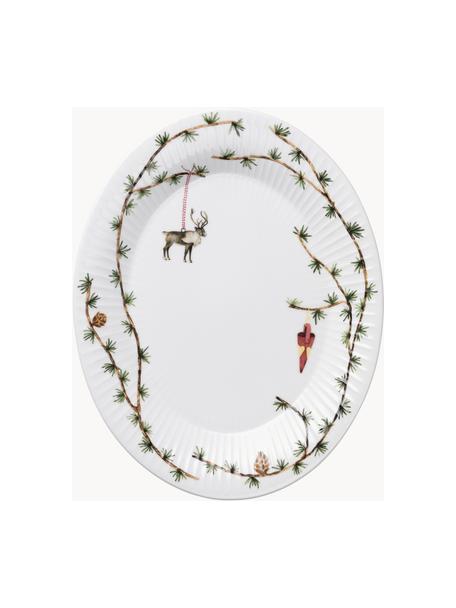 Piatto natalizio dipinto a mano Hammershøi, Porcellana, Bianco, multicolore, Larg. 34 x Prof. 27 cm