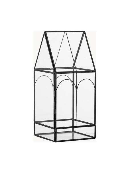 Weihnachtsvitrine Ianto aus Glas, Rahmen: Metall, beschichtet, Transparent, Schwarz, B 13 x H 30 cm