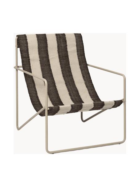 Sillón Desert, Funda: 100% poliéster de plástic, Estructura: acero con pintura en polv, Tejido beige claro, marrón oscuro, greige, An 63 x F 66 cm