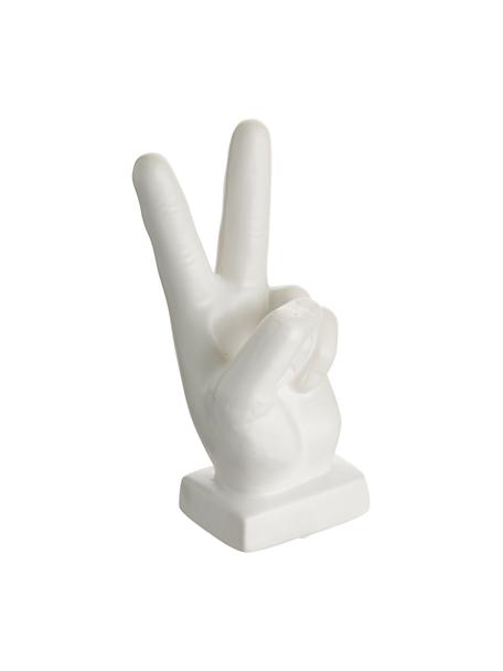 Dekorace Hand, Kamenina, Bílá, Š 10 cm, V 22 cm