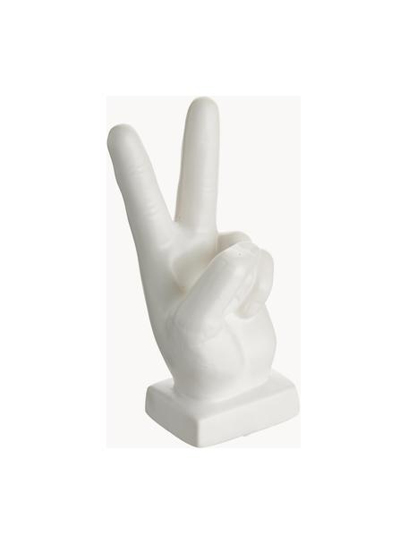 Dekorácia Hand, Kamenina, Biela, Š 10, V 22 cm