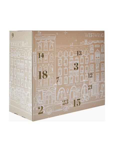 Calendario de Adviento Westwing, Caja: papel, Beige, blanco, dorado, An 56 x Al 49 cm