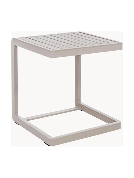 Tavolino da giardino Konnor, Alluminio verniciato a polvere, Beige chiaro opaco, Larg. 45 x Alt. 45 cm