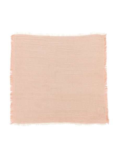 Serviette de table rose Layer, 4 pièces, 100 % coton, Rose, blanc crème, larg. 45 x long. 45 cm