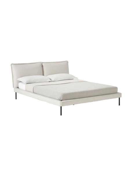 Letto imbottito Amelia, Rivestimento: 100% poliestere Il rivest, Struttura: compensato, certificato F, Piedini: legno certificato FSC, pl, Tessuto beige, Larg. 160 x Lung. 200 cm