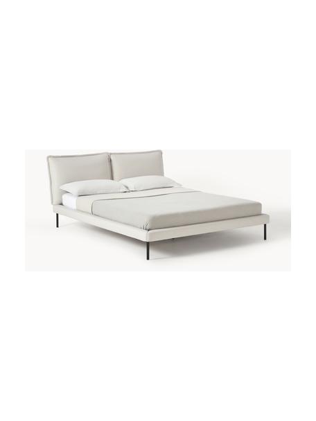 Cama tapizada Amelia, Tapizado: 100% poliéster Alta resis, Estructura: madera contrachapada, Patas: madera, plástico Este pro, Tejido beige claro, An 160 x L 200 cm