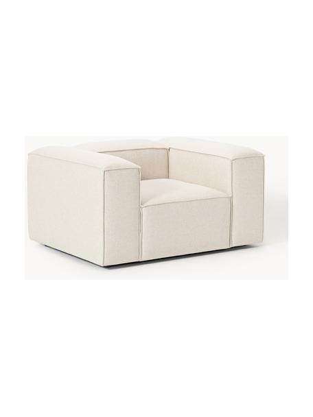 Fauteuil Lennon met linnenlook, Bekleding: 50% viscose, 25% linnen, , Frame: sparrenhout, multiplex, v, Poten: kunststof Dit product is , Linnenlook beige, B 130 x D 101 cm