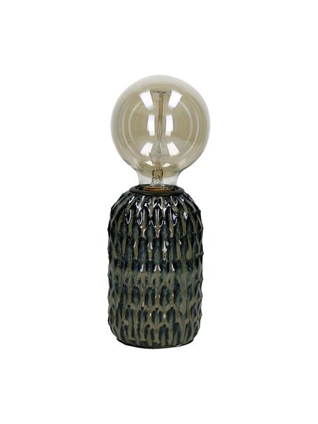 Lámpara de mesa pequeña de cerámica Luz, Cable: plástico, Verde oscuro, Ø 9 x Al 15 cm