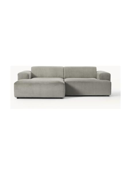 Cord-Ecksofa Melva (3-Sitzer), Bezug: Cord (92% Polyester, 8% P, Gestell: Massives Kiefernholz, Spa, Füße: Kunststoff Dieses Produkt, Cord Grau, B 238 x T 143 cm, Eckteil links