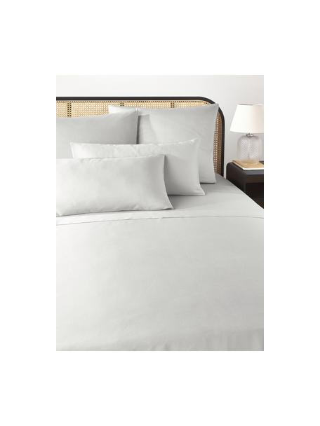 Prześcieradło z satyny bawełnianej Comfort, Jasny szary, S 180 x D 280 cm