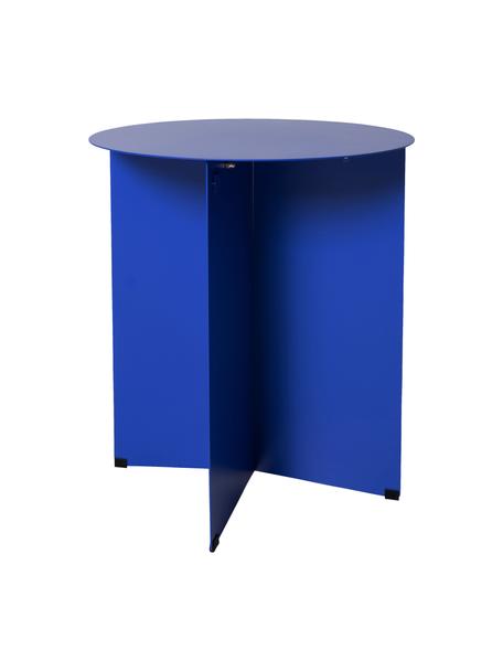 Table d'appoint ronde métal Dinga, Métal, enduit, Bleu, Ø 40 x haut. 45 cm