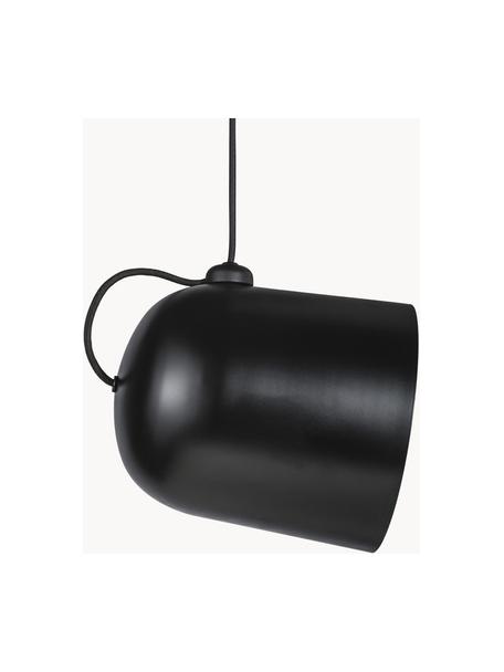 Lámpara de techo pequeña Angle, Pantalla: metal recubierto, Anclaje: metal, recubierto, Cable: cubierto en tela, Negro, Ø 21 x Al 32 cm