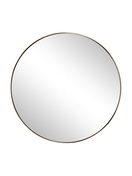 Specchio rotondo da parete con cornice in metallo dorato Lacie, Cornice: metallo rivestito, Superficie dello specchio: lastra di vetro, Dorato, Ø 55 x Prof. 3 cm
