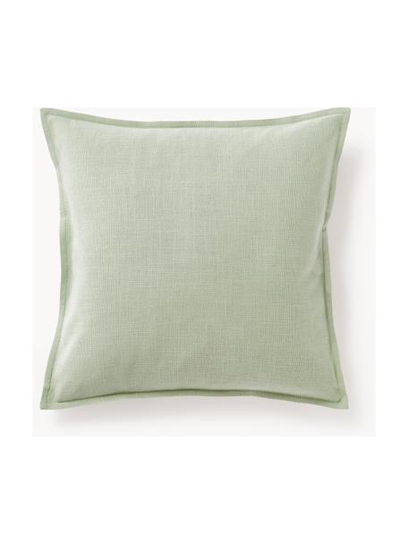 Housse de coussin 50x50 en coton Vicky, 100% coton, Vert sauge, larg. 60 x long. 60 cm