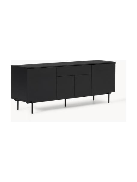 Credenza in legno Elona, Nero opaco, Larg. 200 x Alt. 75 cm