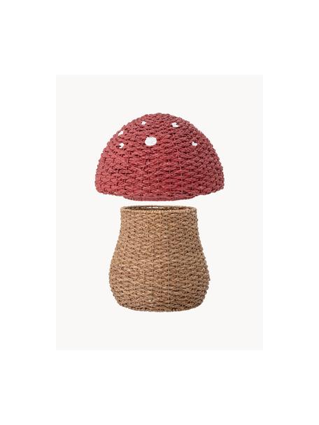 Cesto con coperchio fatto a mano Corintha, Alghe, rattan, Rosso, beige, Ø 43 x Alt. 61 cm