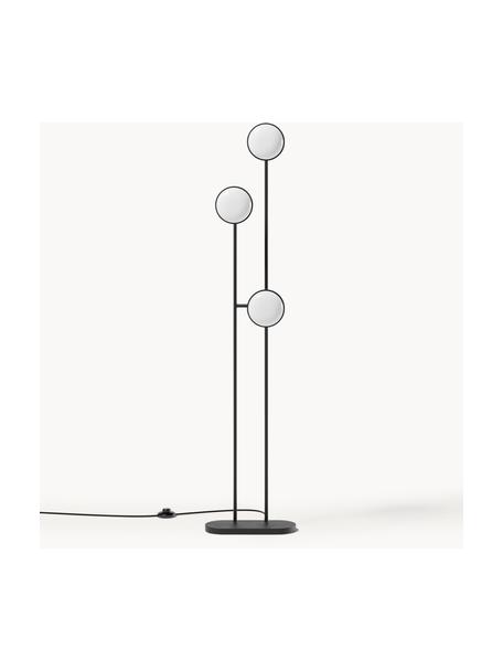 LED vloerlamp James, dimbaar, Lampenkap: opaalglas, Mat zwart, H 130 cm