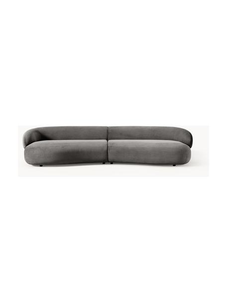 Sofa Alba (4-Sitzer), Bezug: 97 % Polyester, 3 % Nylon, Gestell: Massives Fichtenholz, Bir, Füße: Kunststoff Das in diesem , Webstoff Taupe, B 326 x T 112 cm