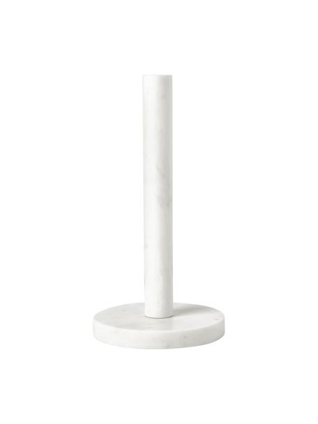 Stojak na ręcznik papierowy z marmuru Agata, Marmur, Biały, marmurowy, Ø 15 x W 30 cm