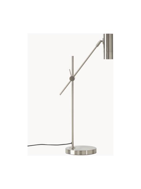 Bureaulamp Cassandra, Lampenkap: vermessingd metaal, Lampvoet: vermessingd metaal, Glanzend zilverkleurig, D 47 x H 55 cm