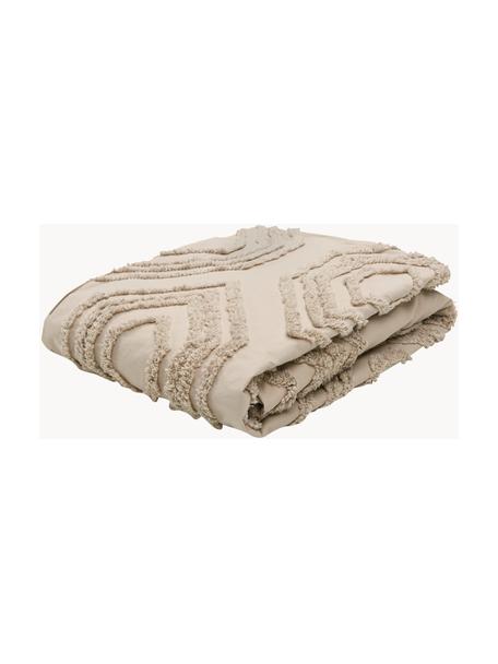 Tagesdecke Faye mit getufteter Verzierung, 100% Baumwolle, Beige, B 160 x L 200 cm (für Betten bis 120 x 200 cm)