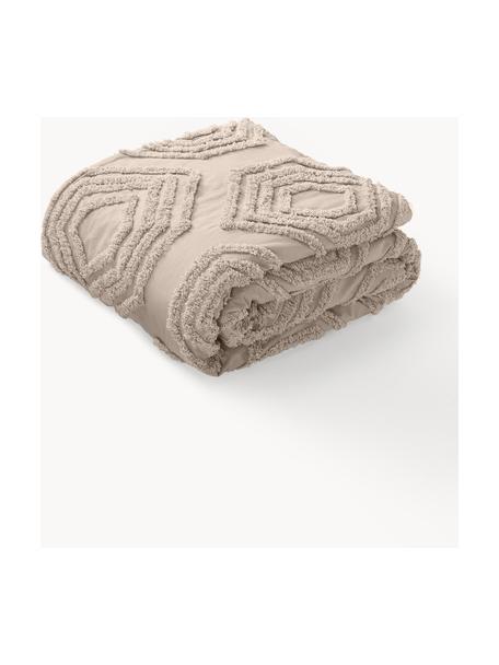Colcha texturizada Faye, 100% algodón, Beige, An 160 x L 200 cm (para camas de 120 x 200 cm)