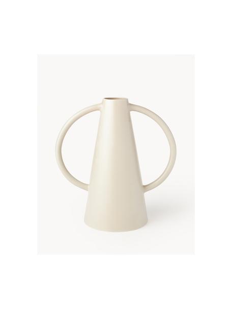 Vase design Frigya, Grès cérame, Beige clair, Ø 6 x haut. 31 cm