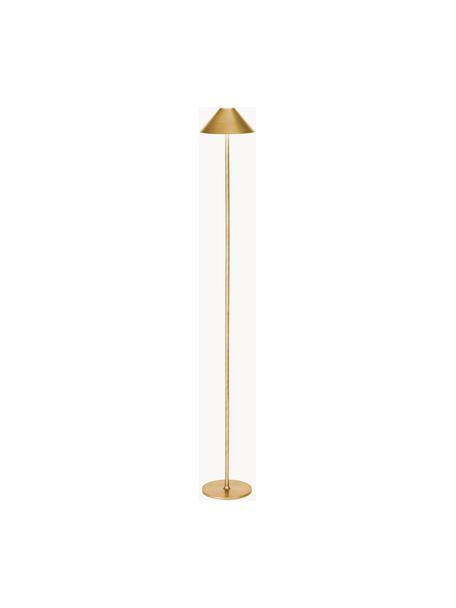 Kleine mobile LED-Stehlampe Hygge, dimmbar, Metall, beschichtet, Goldfarben, H 134 cm
