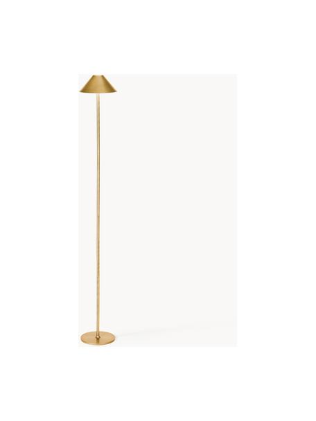 Kleine mobile LED-Stehlampe Hygge, dimmbar, Metall, beschichtet, Goldfarben, H 134 cm