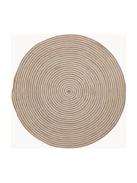 Kulatý jutový koberec se spirálovým vzorem Samy, 60% juta, 40% bavlna, Odstíny béžové, Ø 100 cm (velikost XS)