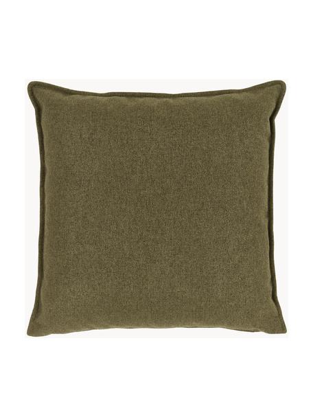Cuscino arredo Lennon, Rivestimento: 100% poliestere, Tessuto verde oliva, Larg. 60 x Lung. 60 cm