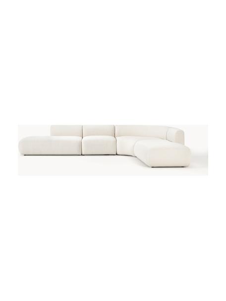 Sofá rinconera modular Sofia (4 plazas), Tapizado: 100% polipropileno Alta r, Estructura: madera de abeto, tablero , Patas: plástico El material util, Tejido blanco crema, An 385 x F 298 cm