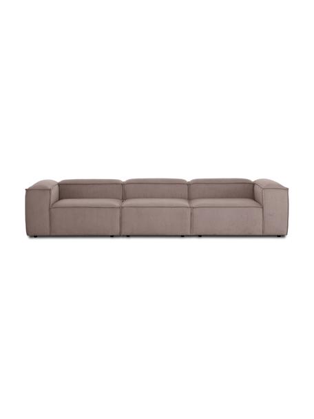 Modulares Sofa Lennon (4-Sitzer) in Braun aus Cord, Bezug: Cord (92% Polyester, 8% P, Gestell: Massives Kiefernholz, FSC, Cord Braun, B 327 x T 119 cm