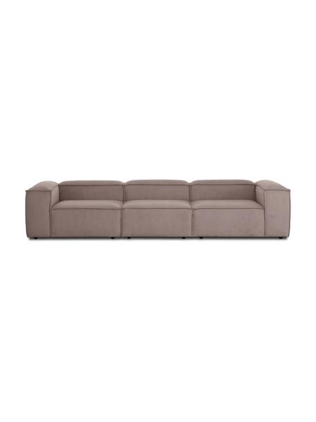 Modulares Sofa Lennon (4-Sitzer) aus Cord, Bezug: Cord (92% Polyester, 8% P, Gestell: Massives Kiefernholz, FSC, Cord Braun, B 327 x T 119 cm