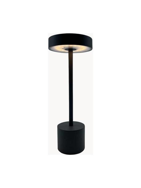 Mobiele dimbare LED outdoor tafellamp Roby met touch functie, Lamp: gecoat aluminium, Zwart, Ø 11 x H 30 cm