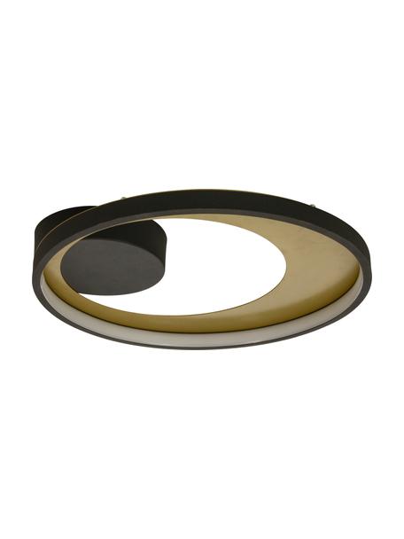 Plafoniera a LED color nero/dorato Carat, Paralume: alluminio rivestito, Baldacchino: metallo rivestito, Dorato, nero, Ø 36 x Alt. 7 cm
