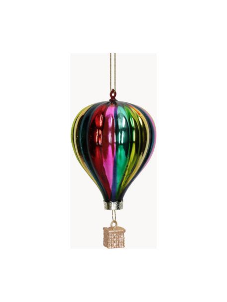 Ozdoba na vánoční stromeček ve tvaru létajícího balonu Rainbow, Sklo, Více barev, Ø 6 cm, V 10 cm