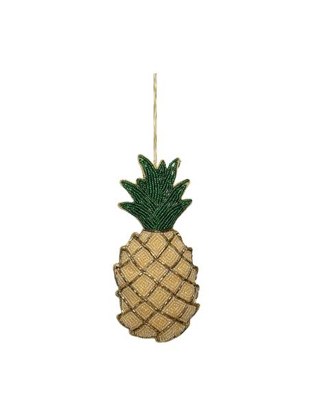 Ozdoba choinkowa Pineapple, Żółty, zielony, odcienie złotego, S 7 x W 16 cm