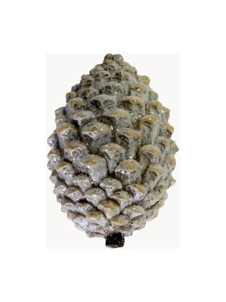 Pieza decorativa piña Frora, 2 uds., Poliresina, Gris, verde, Ø 6 x Al 9 cm