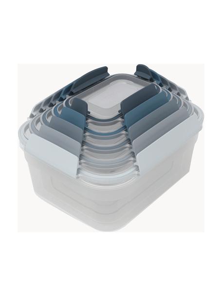 Opbergbakken Nest, set van 5, Polypropyleen, Transparant, blauwtinten, Set met verschillende formaten