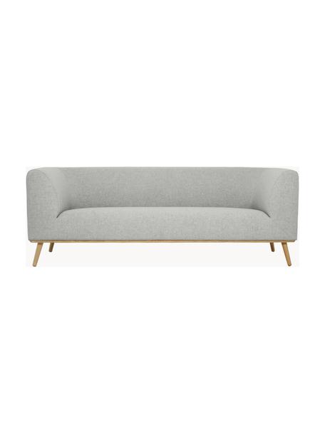 Bank Archie (3-zits) met eikenhouten poten, Bekleding: 100% wol, Frame: grenenhout, FSC-gecertifi, Poten: massief eikenhout, FSC-ge, Geweven stof lichtgrijs, B 222 x H 90 cm