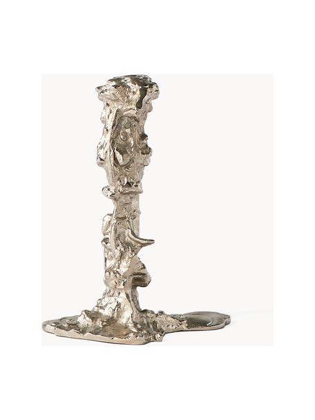 Kovový svietnik Drip, Potiahnutý kov, Odtiene striebornej, Š 18 x V 25 cm