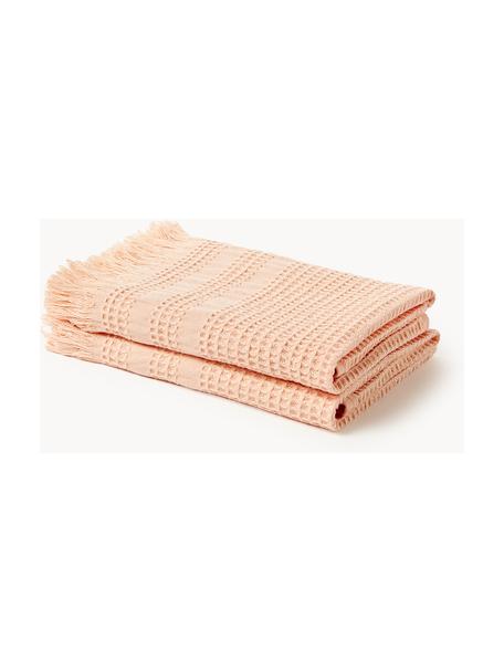 Ręcznik z piki waflowej Yara, różne rozmiary, Brzoskwiniowy, Ręcznik dla gości XS, S 30 x D 30 cm, 2 szt.