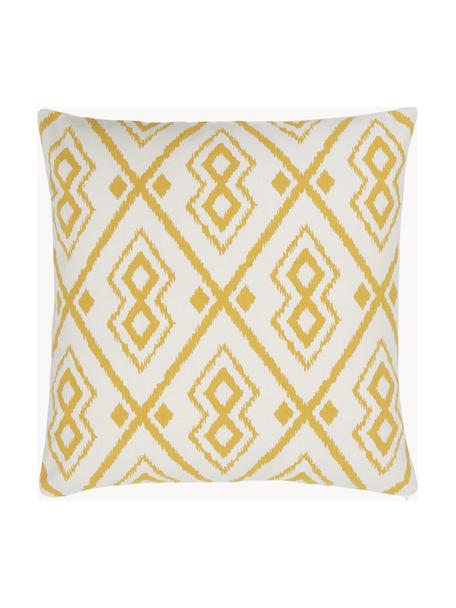 Boho-Kissenhülle Delilah, 100% Baumwolle, Sonnengelb, Cremeweiß, B 45 x L 45 cm