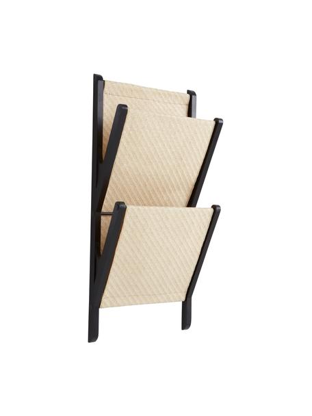 Revistero de pared de bambú y ratán Morgan, Beige, negro, An 36 x Al 74 cm
