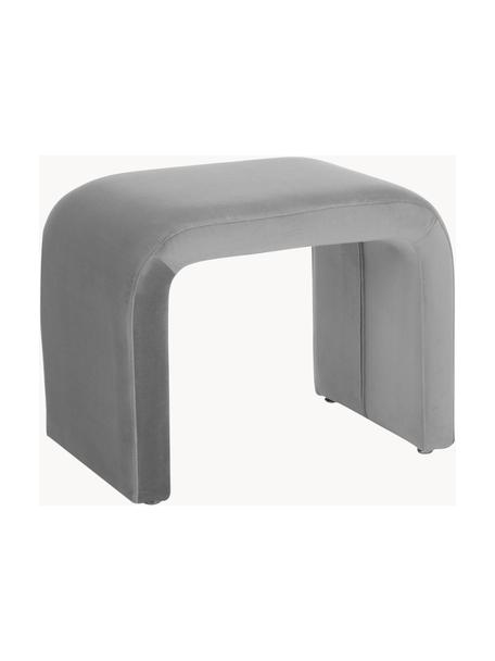 Fluwelen poef Penelope, Bekleding: fluweel (100% polyester), Frame: metaal, multiplex, Fluweel grijs, B 61 x H 46 cm